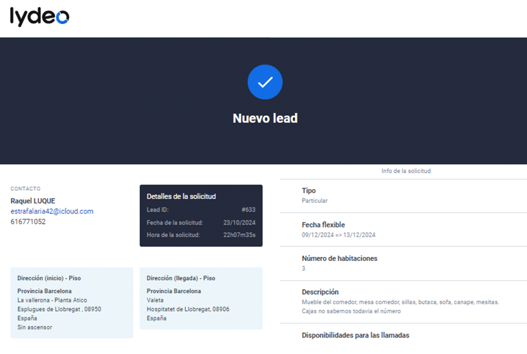 nuevo lead lydeo